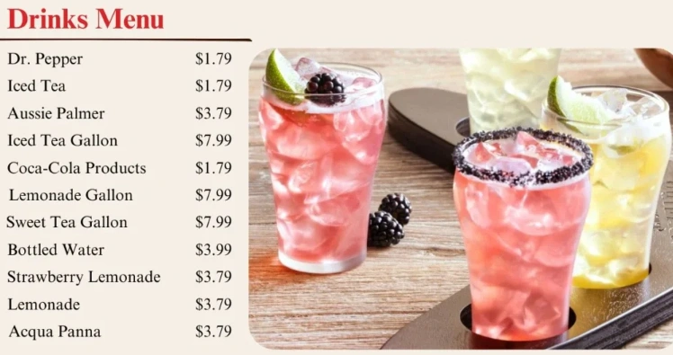 Outback Steakhouse Drink Menu